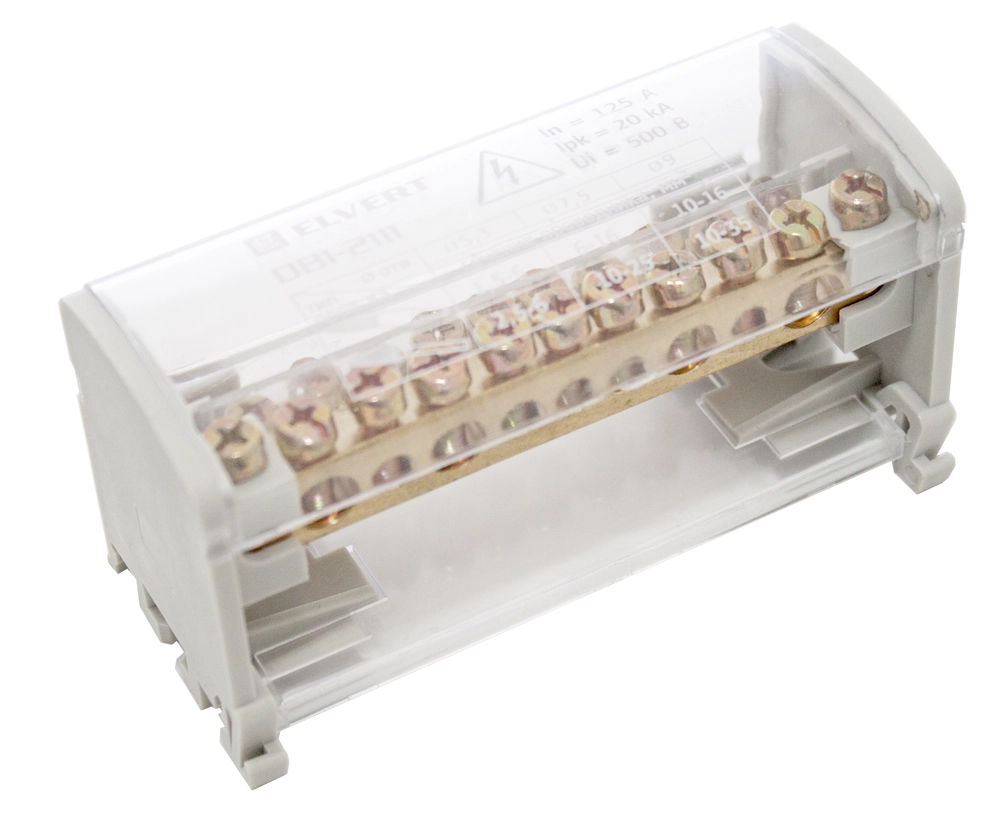 Распределительный блок фаза-ноль 8х12мм 2х11 отв.  125А