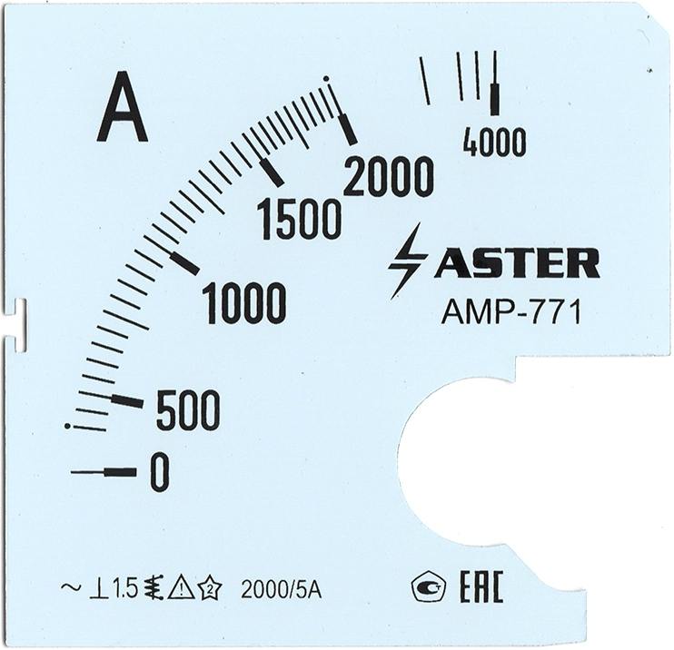 Шкала к амперметру AMP-771 2000/5 А