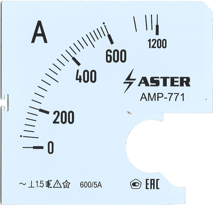 Шкала к амперметру AMP-771 600/5 А