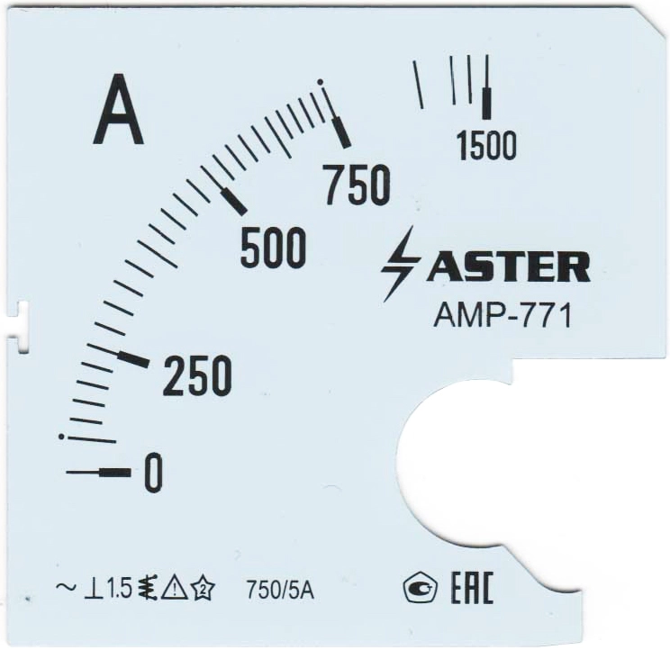 Шкала к амперметру AMP-771 750/5 А