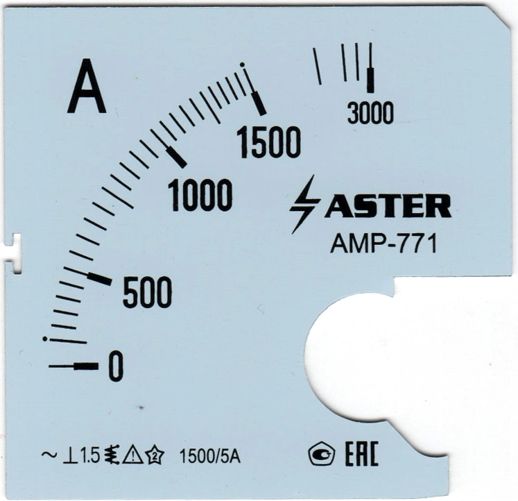 Шкала к амперметру AMP-771 1500/5 А