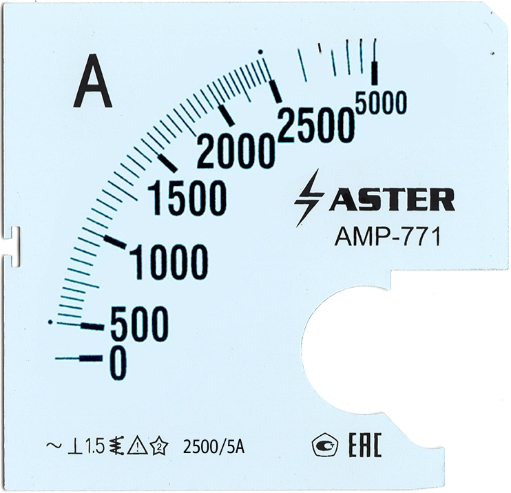 Шкала к амперметру AMP-771 2500/5 А